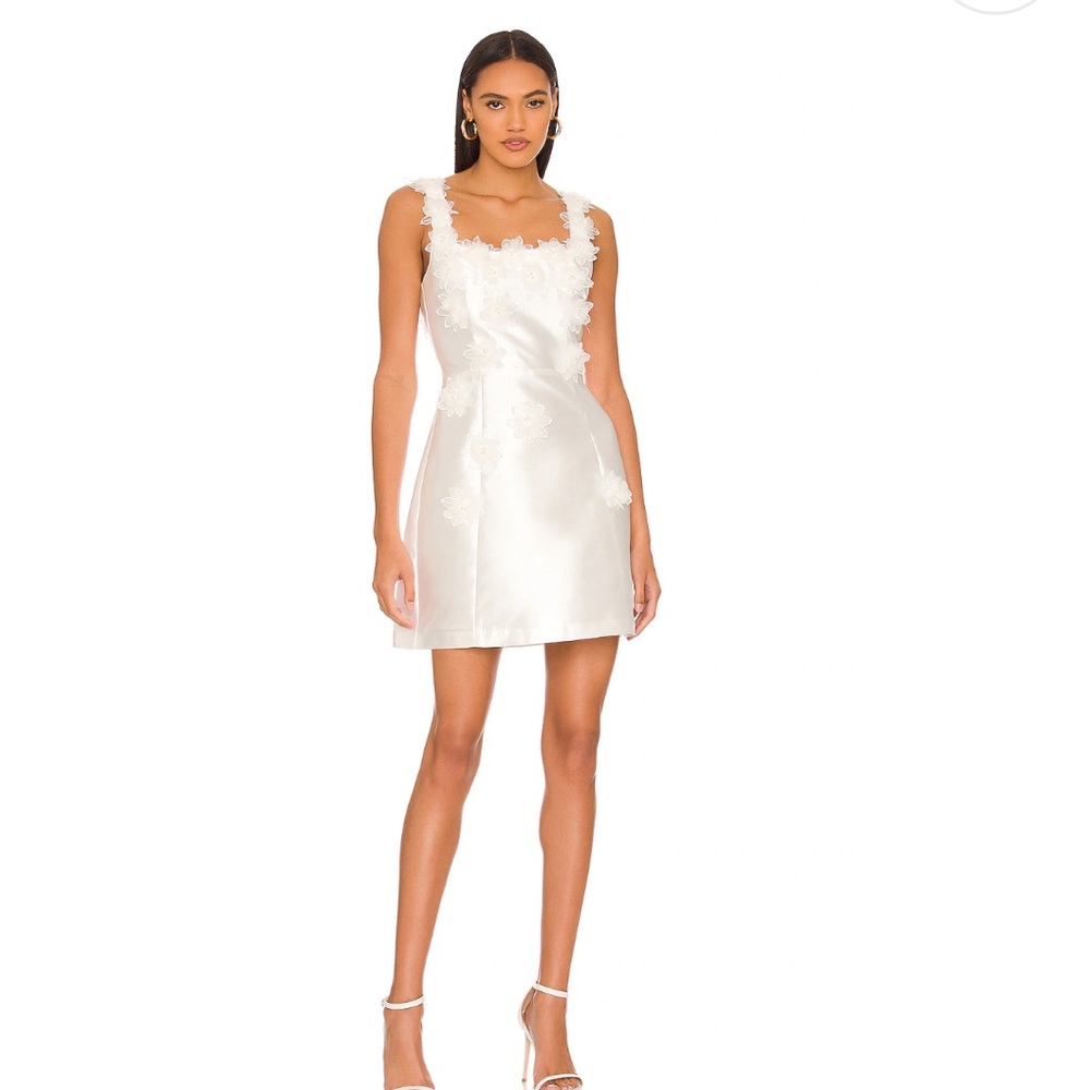 Elder Dress in White with flower embellishments. Perfect for a bride!